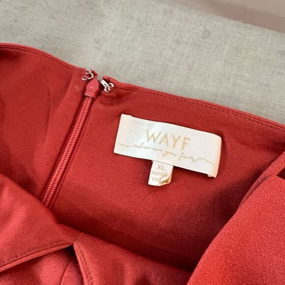 WAYF The Ines Sienna V-Neck Sleeveless Faux Wrap Tulip Hem Gown Dress Size XL - Picture 10 of 13